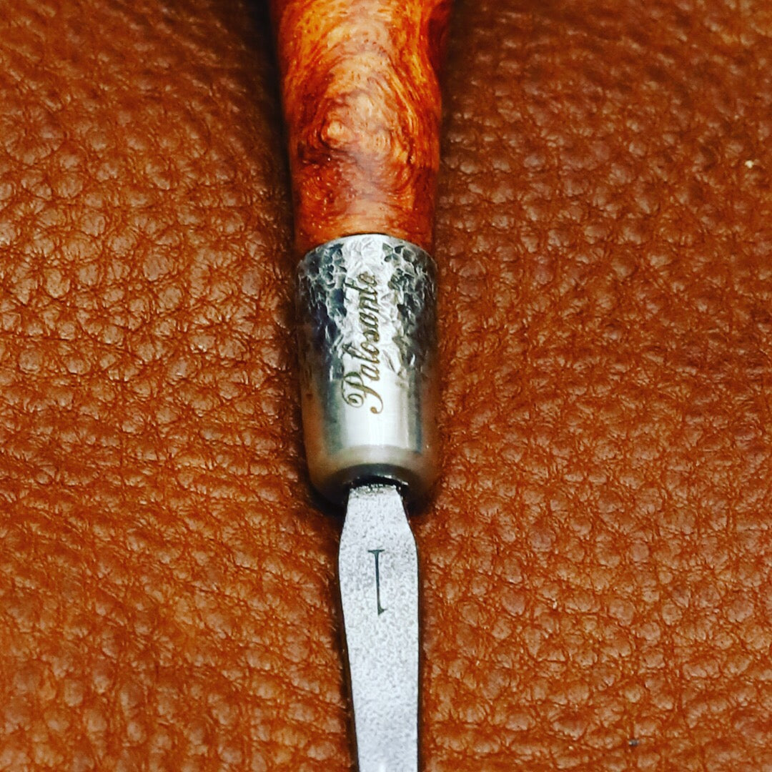 Edge beveler - with amboyna burl and silver ring